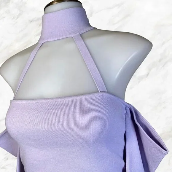 Michael Costello x REVOLVE Araceli Knit Bodysuit - Light Lavender - Picture 7 of 12